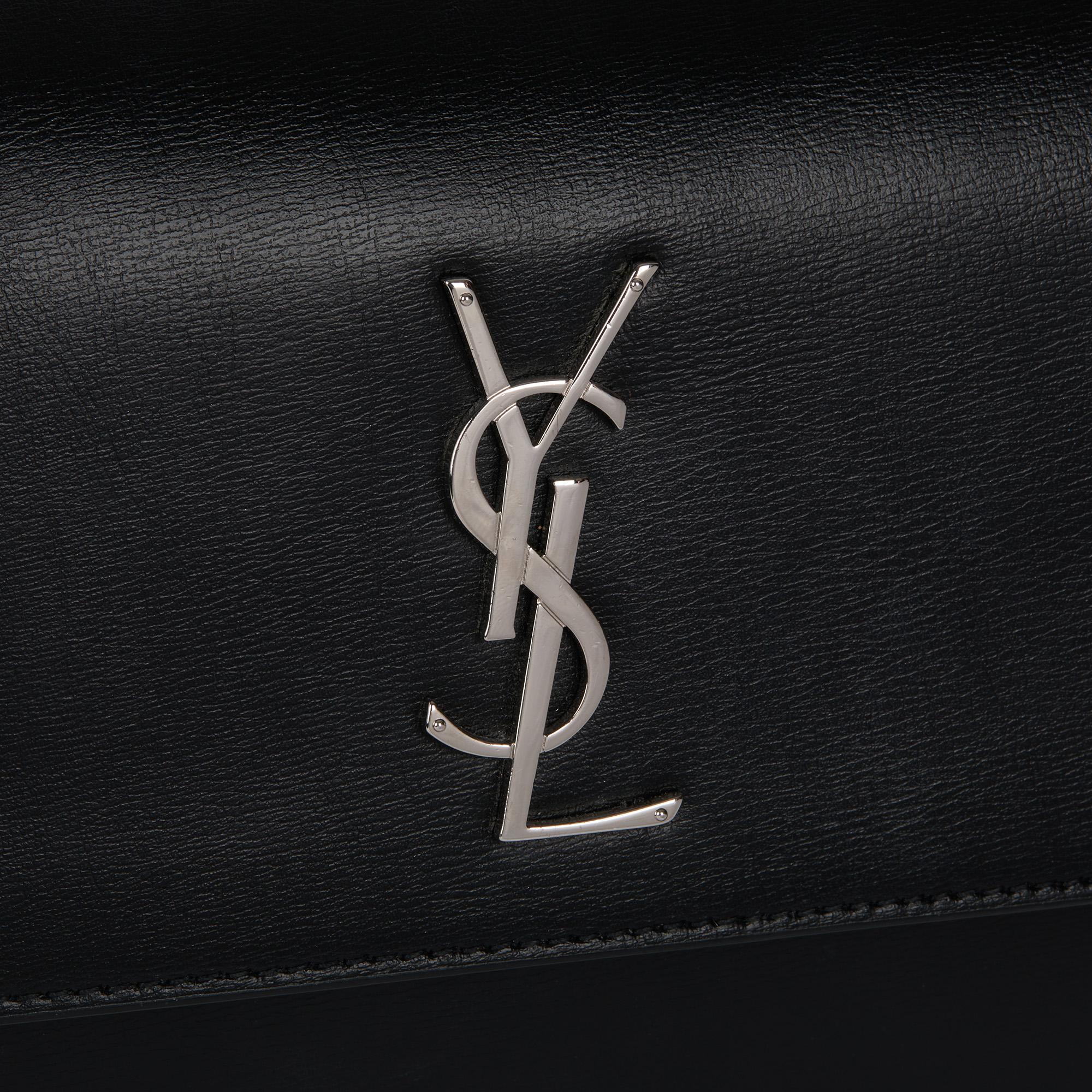 SAINT LAURENT Black Smooth Calfskin Leather Medium Sunset Chain Bag 1
