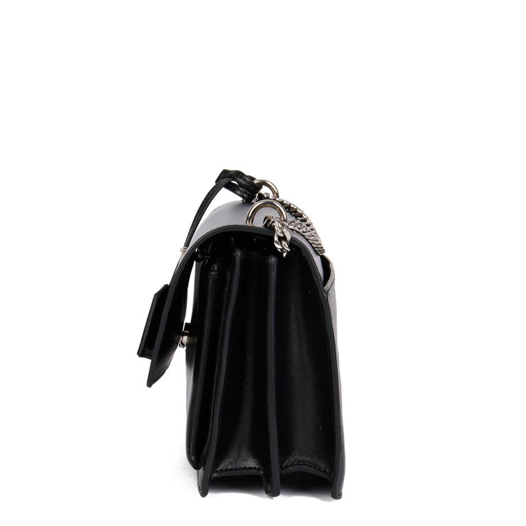 Women's SAINT LAURENT Black Smooth Calfskin Leather Medium Sunset For Sale