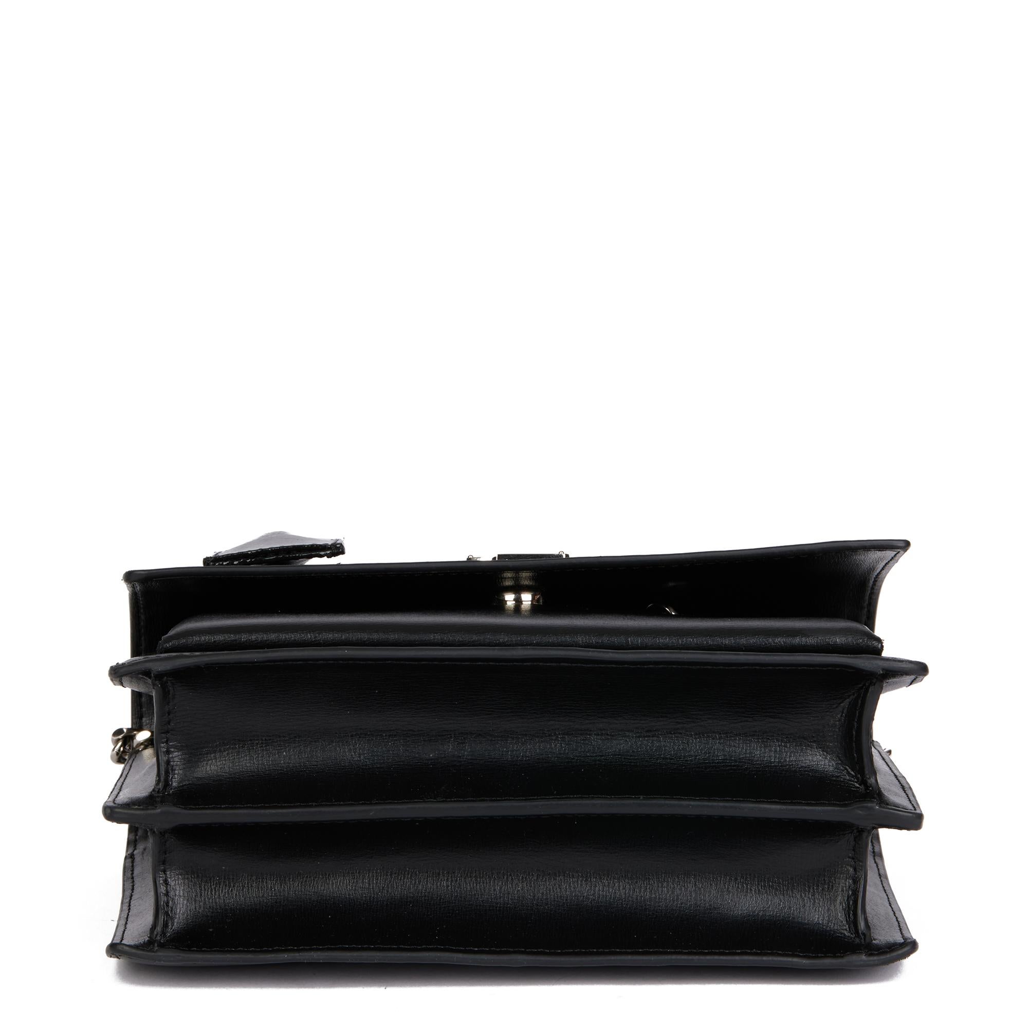 SAINT LAURENT Black Smooth Calfskin Leather Medium Sunset 1