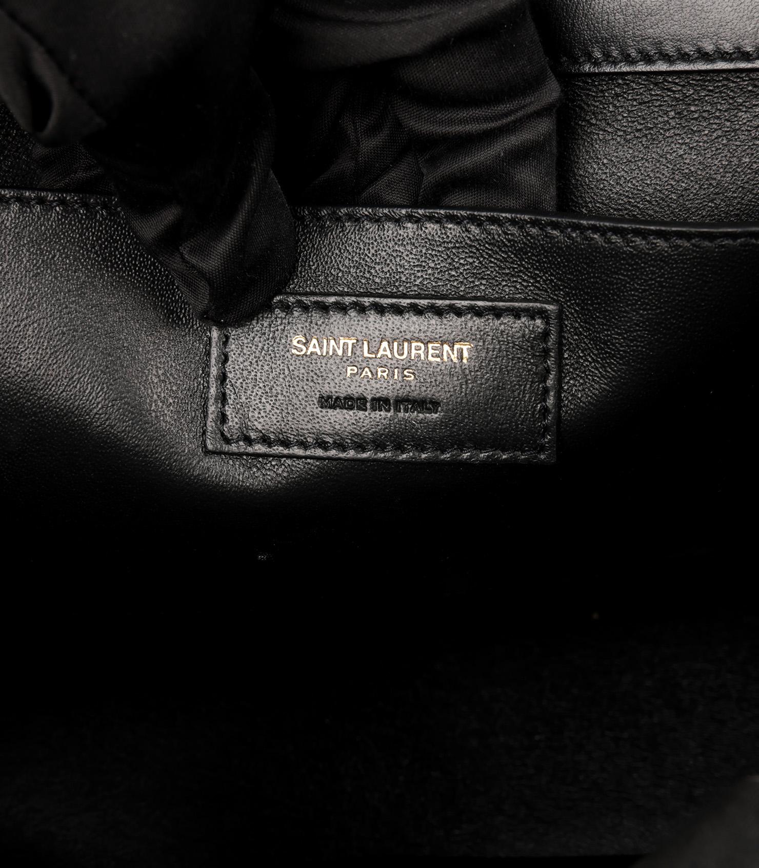 Saint Laurent Black Smooth Calfskin Leather Spontini For Sale 4
