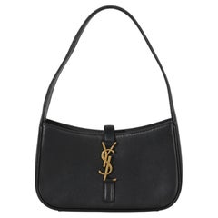 Saint Laurent Black Smooth Calfskin Mini Le 5 A 7 Hobo