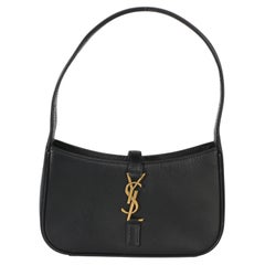 Saint Laurent Black Smooth Calfskin Mini Le 5 a 7 Hobo