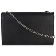 Saint Laurent Black Smooth Calfskin Studded Heart Medium Kate Chain Bag