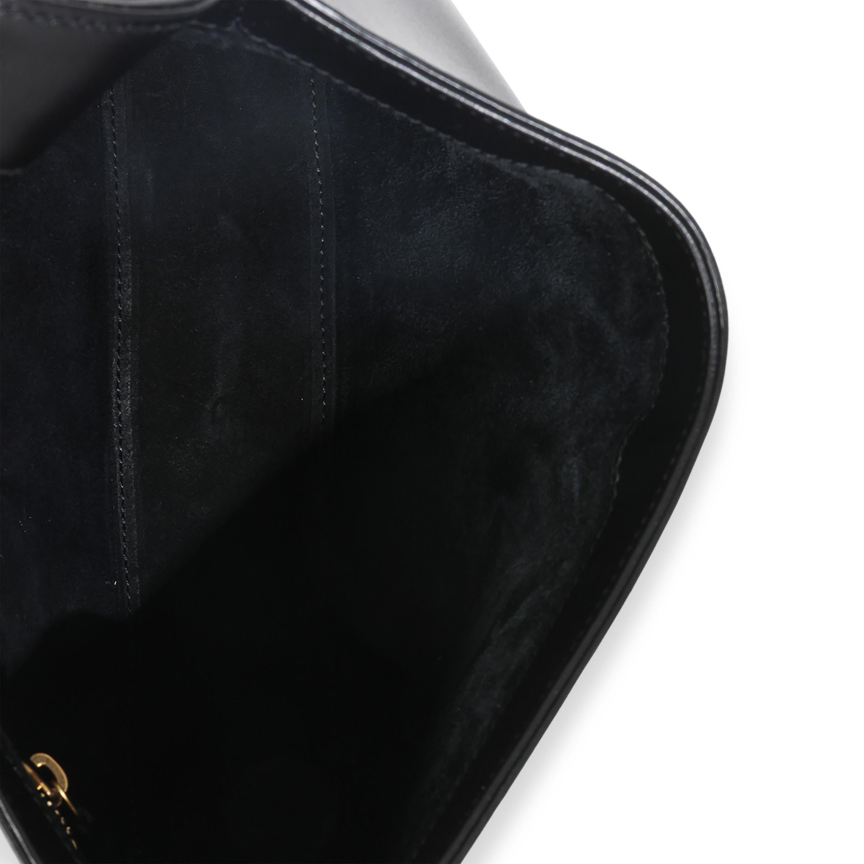 Saint Laurent Black Smooth Leather Le 5 a 7 Hobo For Sale 1