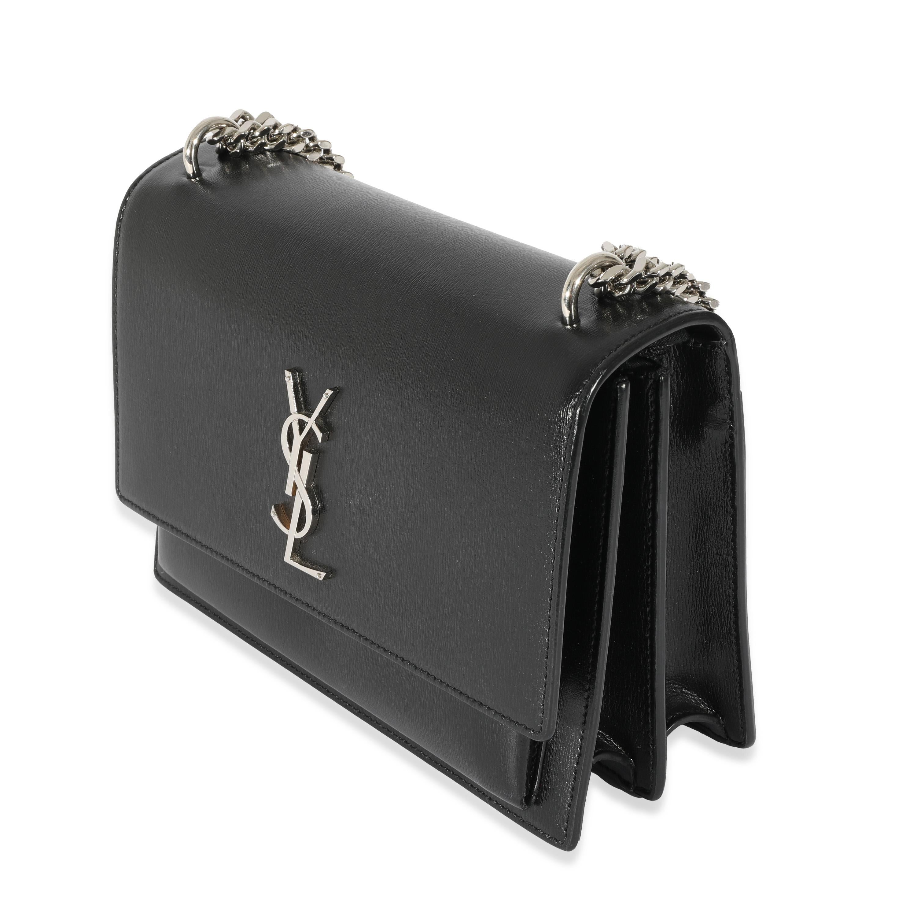 Women's Saint Laurent Black Smooth Leather Medium Sunset Bag