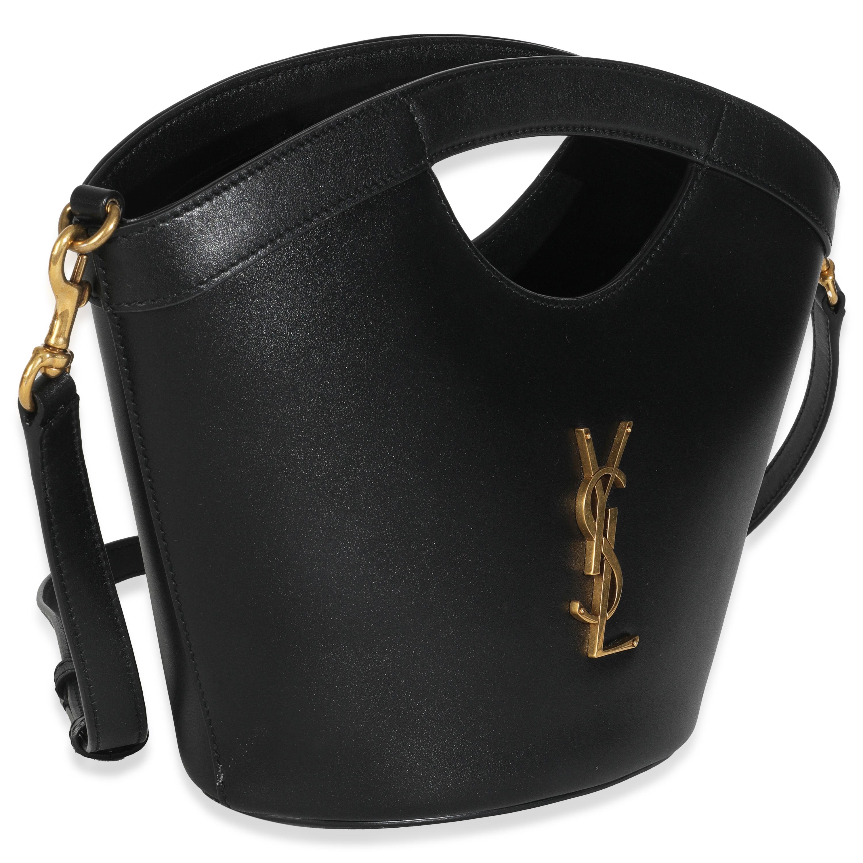 Saint Laurent Schwarzes Glattleder Mini Celia Tote im Zustand „Hervorragend“ im Angebot in New York, NY