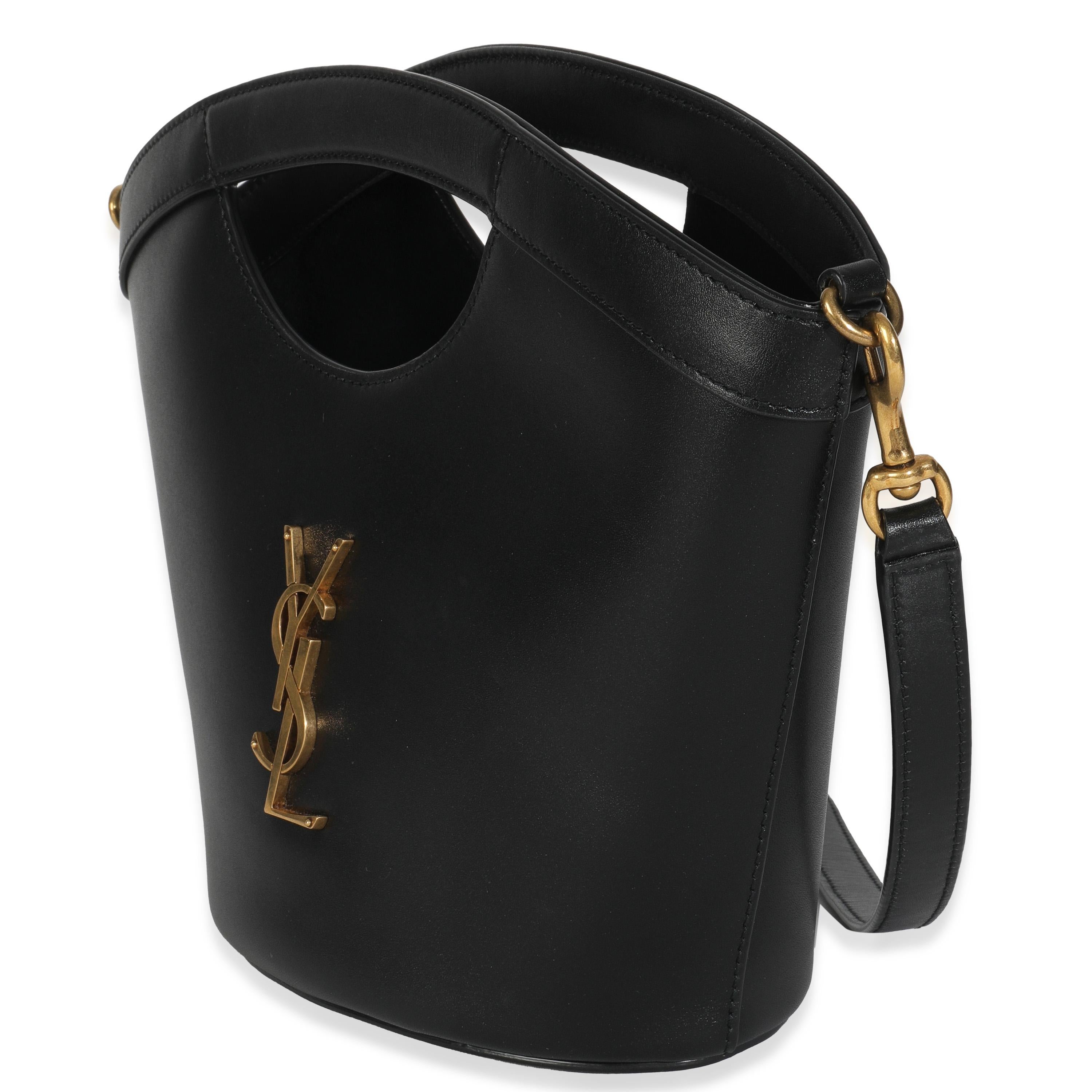 Saint Laurent Schwarzes Glattleder Mini Celia Tote für Damen oder Herren im Angebot