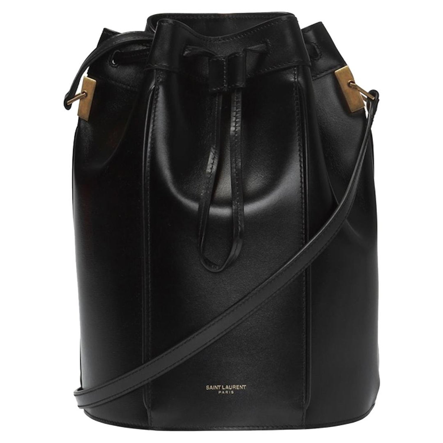 Saint Laurent Black Smooth Leather "Talitha" Medium Bucket Bag For Sale at  1stDibs