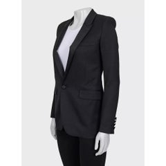 Saint Laurent Black Straight Fit Satin Lapels Blazer Sz.XS