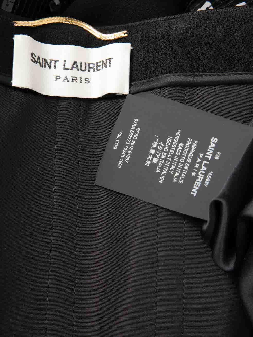 Women's Saint Laurent Black Strapless Sequin Bustier Mini Dress Size M For Sale
