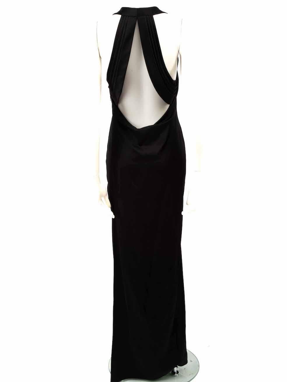 Saint Laurent Black Strappy Open Back Maxi Gown Size S In New Condition For Sale In London, GB