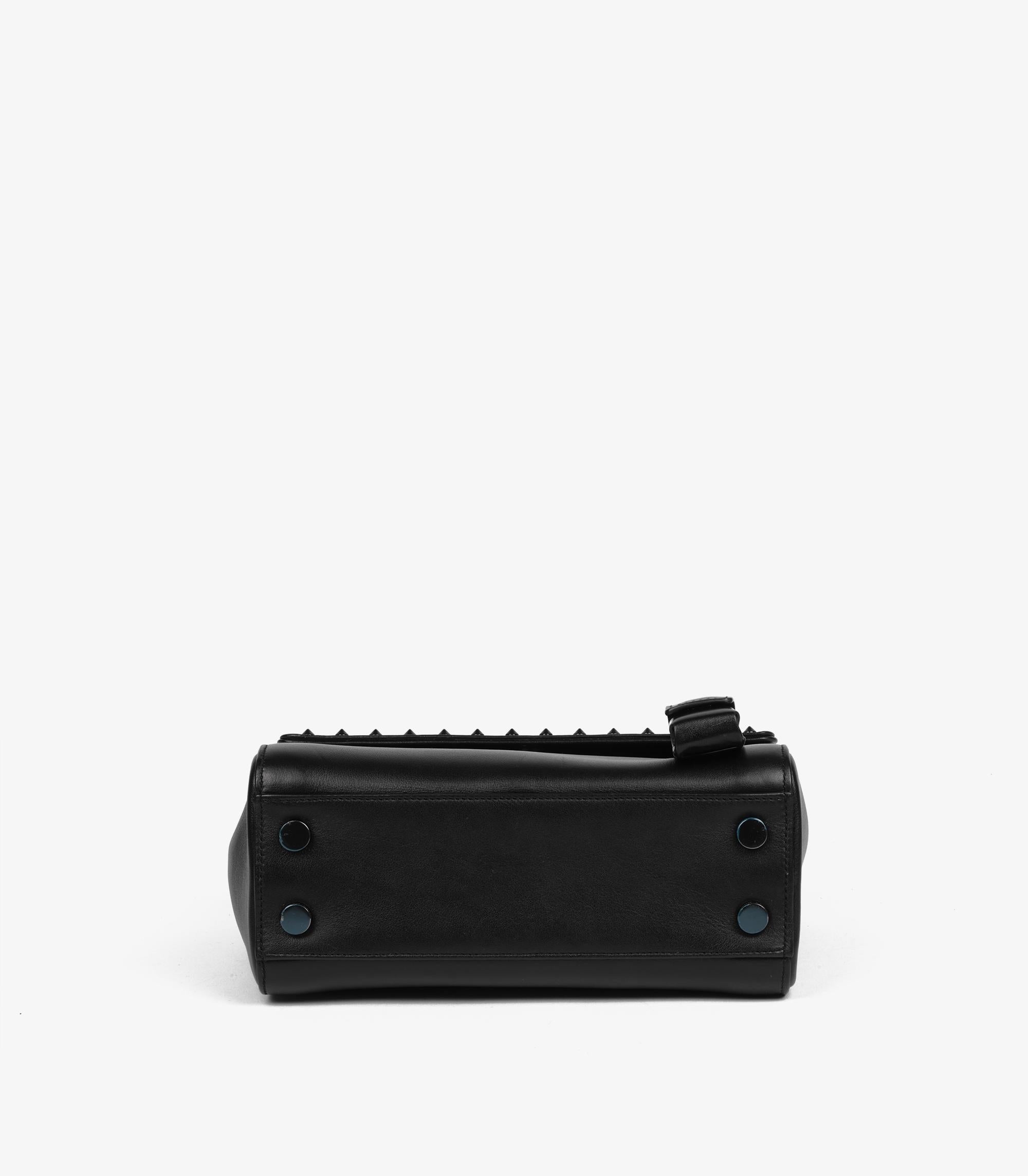 Saint Laurent  Black Studded Calfskin Leather SO Black Moujik Top Handle Bag For Sale 3