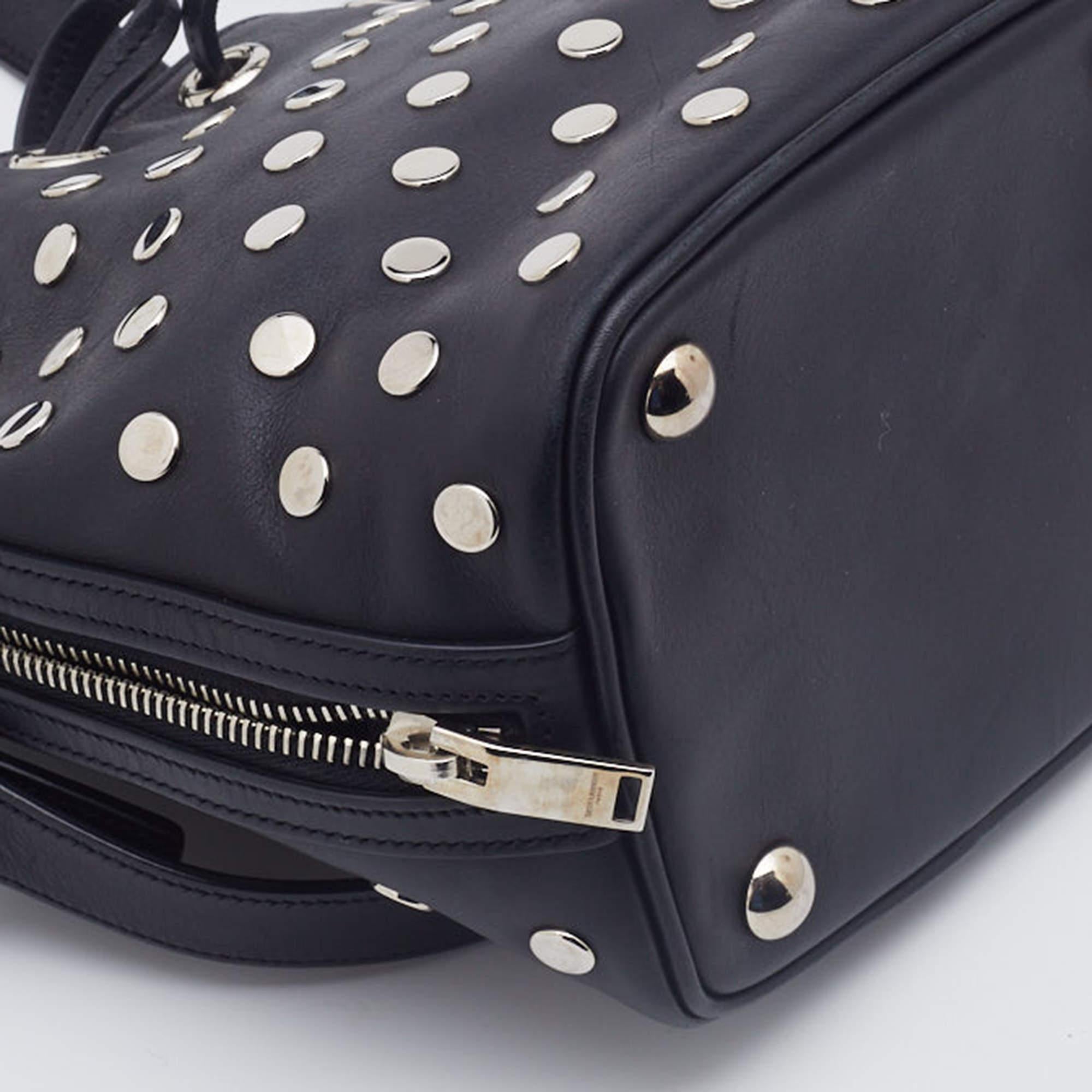 Saint Laurent Black Studded Leather Emmanuelle Bucket Bag 1