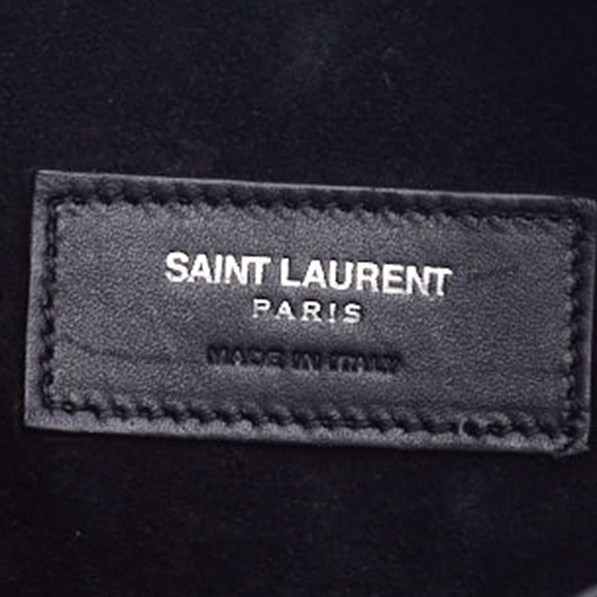 Saint Laurent Black Studded Leather Emmanuelle Bucket Bag 3