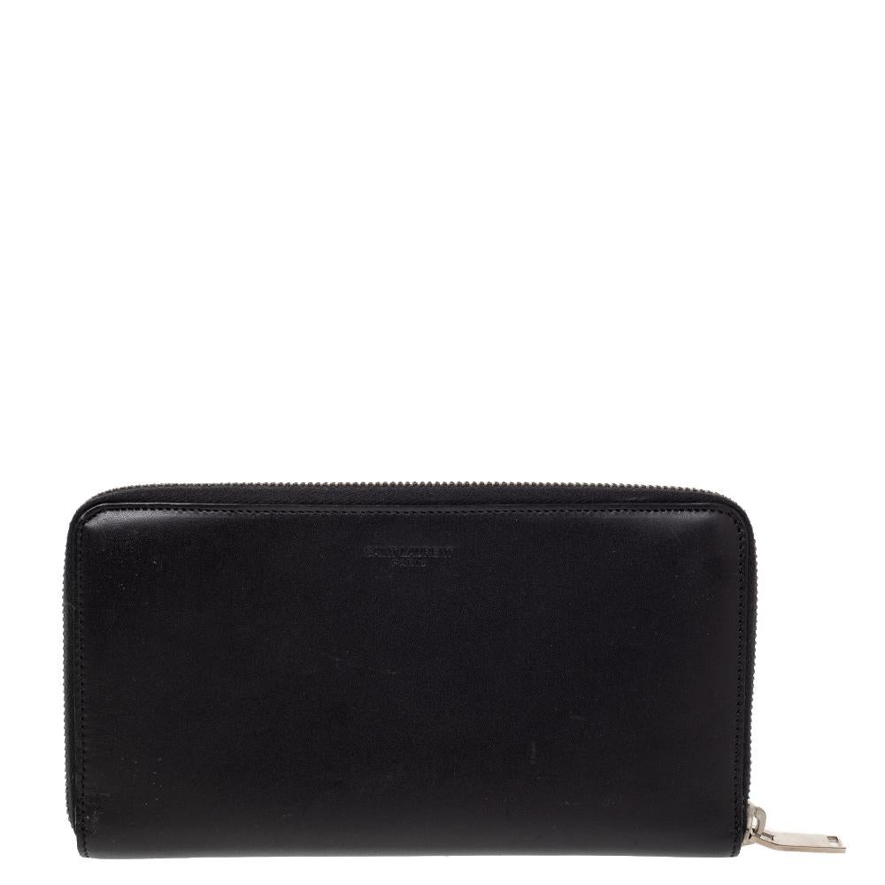 Saint Laurent Black Studded Leather Wallet 5
