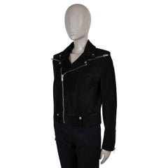 SAINT LAURENT black suede 2017 BIKER Jacket 40 M