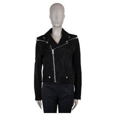 SAINT LAURENT black suede 2017 BIKER Jacket 40 M