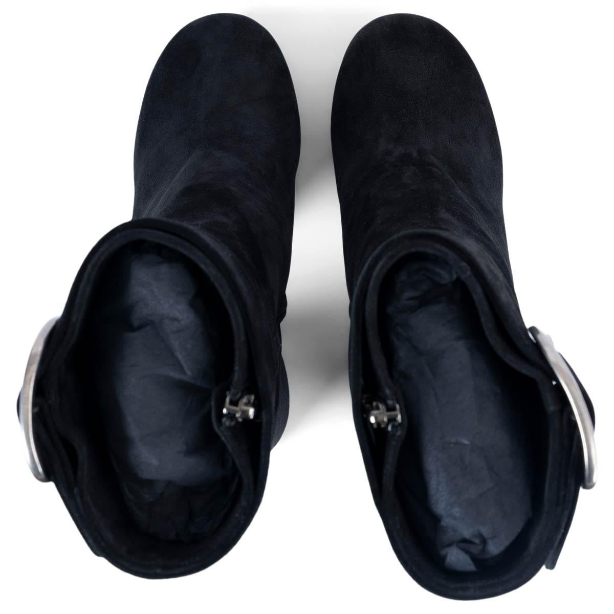 Women's SAINT LAURENT black suede 2018 BILLY PLATFORM Ankle Boots Shoes 39.5 For Sale