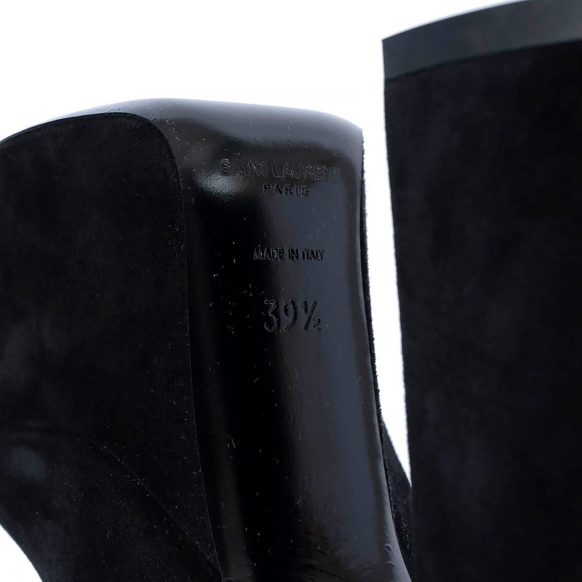 SAINT LAURENT black suede 2018 BILLY PLATFORM Ankle Boots Shoes 39.5 For Sale 2