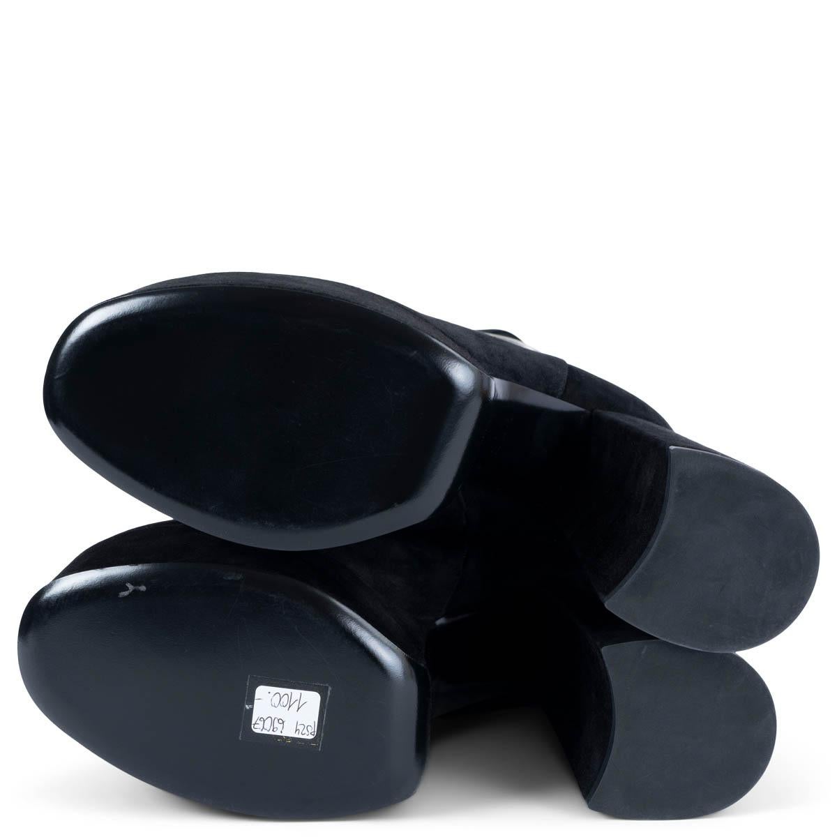 SAINT LAURENT black suede 2018 BILLY PLATFORM Ankle Boots Shoes 39.5 For Sale 3