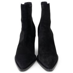 SAINT LAURENT black suede 2025 THEO CHELSEA Boots Shoes 39