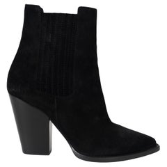 SAINT LAURENT black suede 2025 THEO CHELSEA Boots Shoes 39
