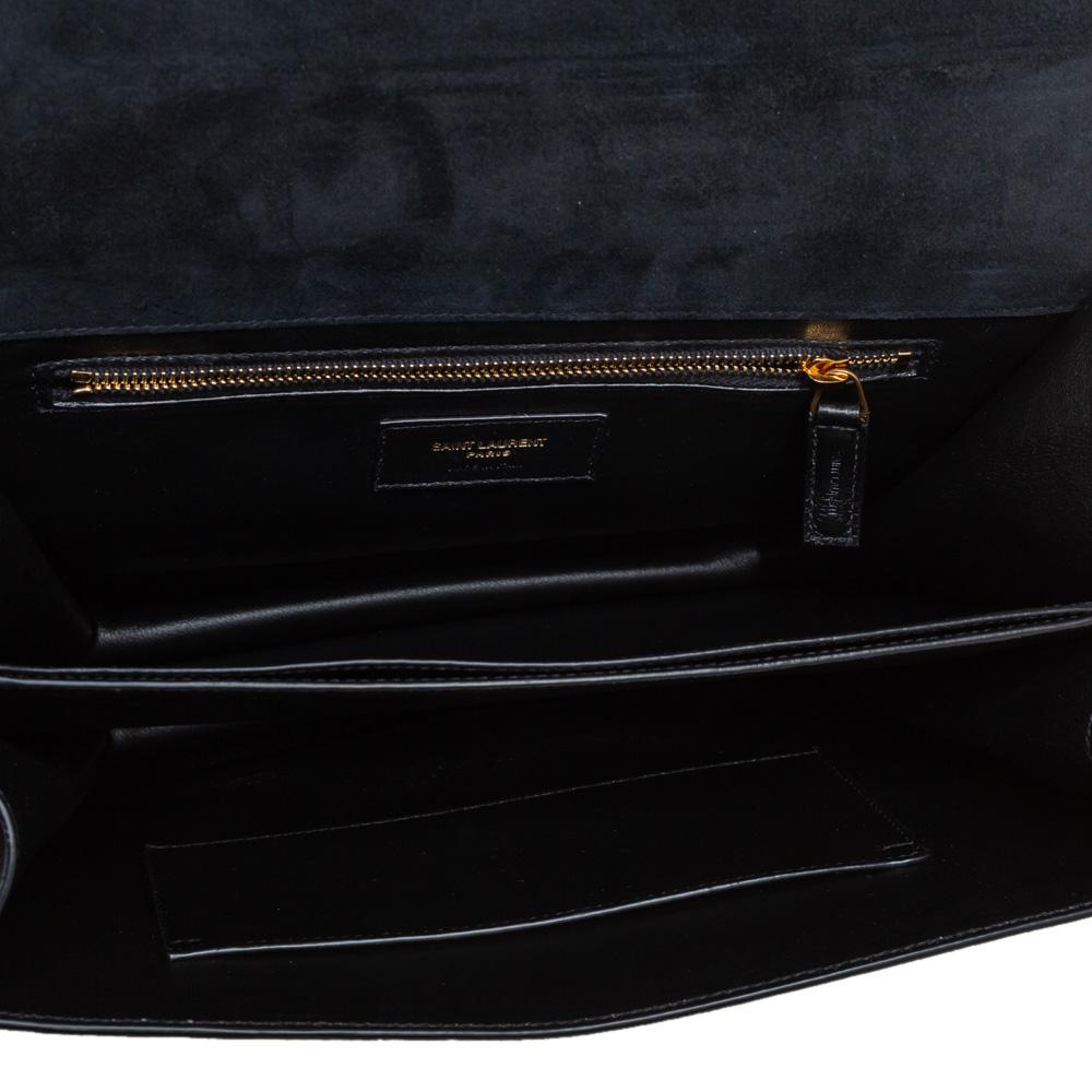 Saint Laurent Black Suede and Leather Medium Francoise Shoulder Bag 4