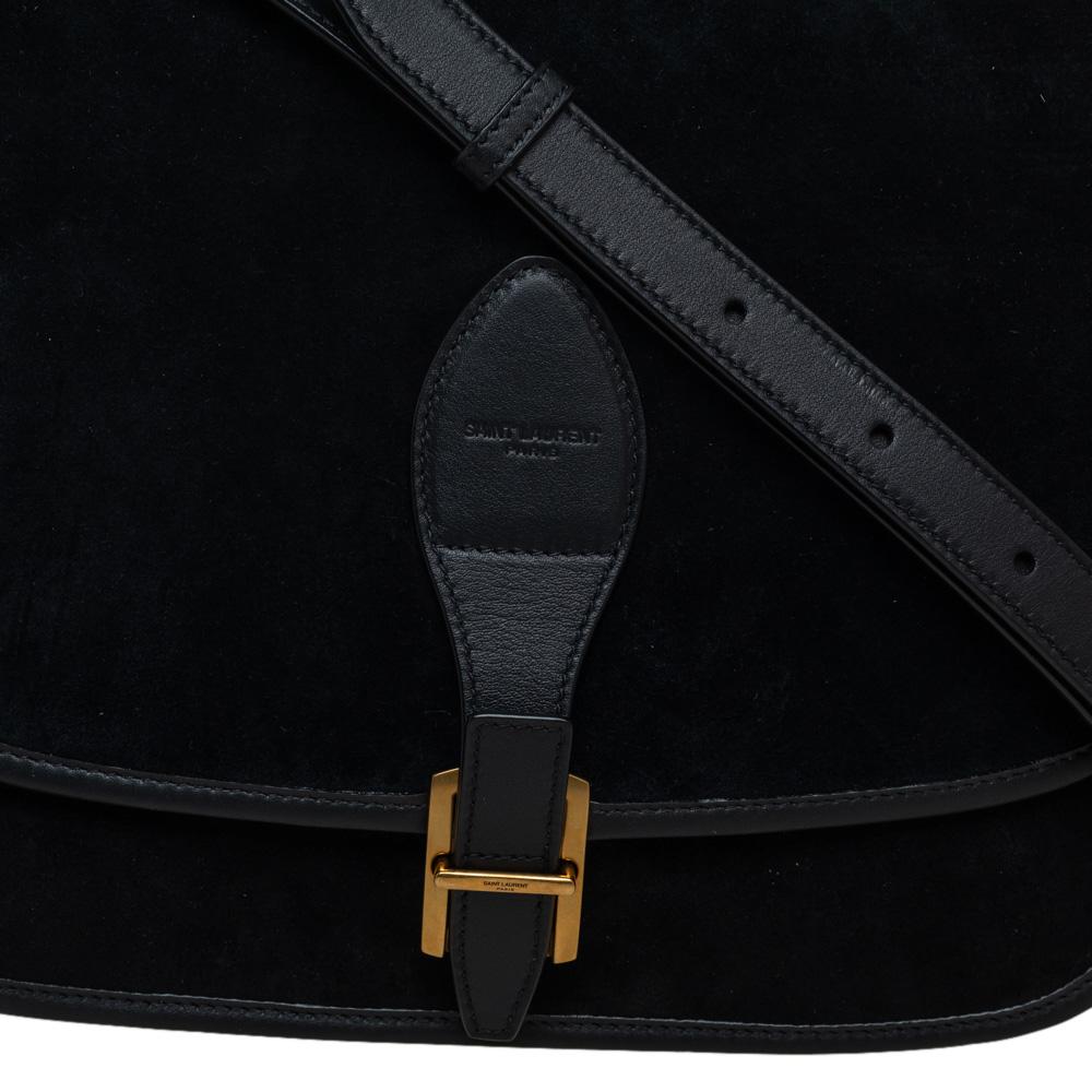 Saint Laurent Black Suede and Leather Medium Francoise Shoulder Bag 1