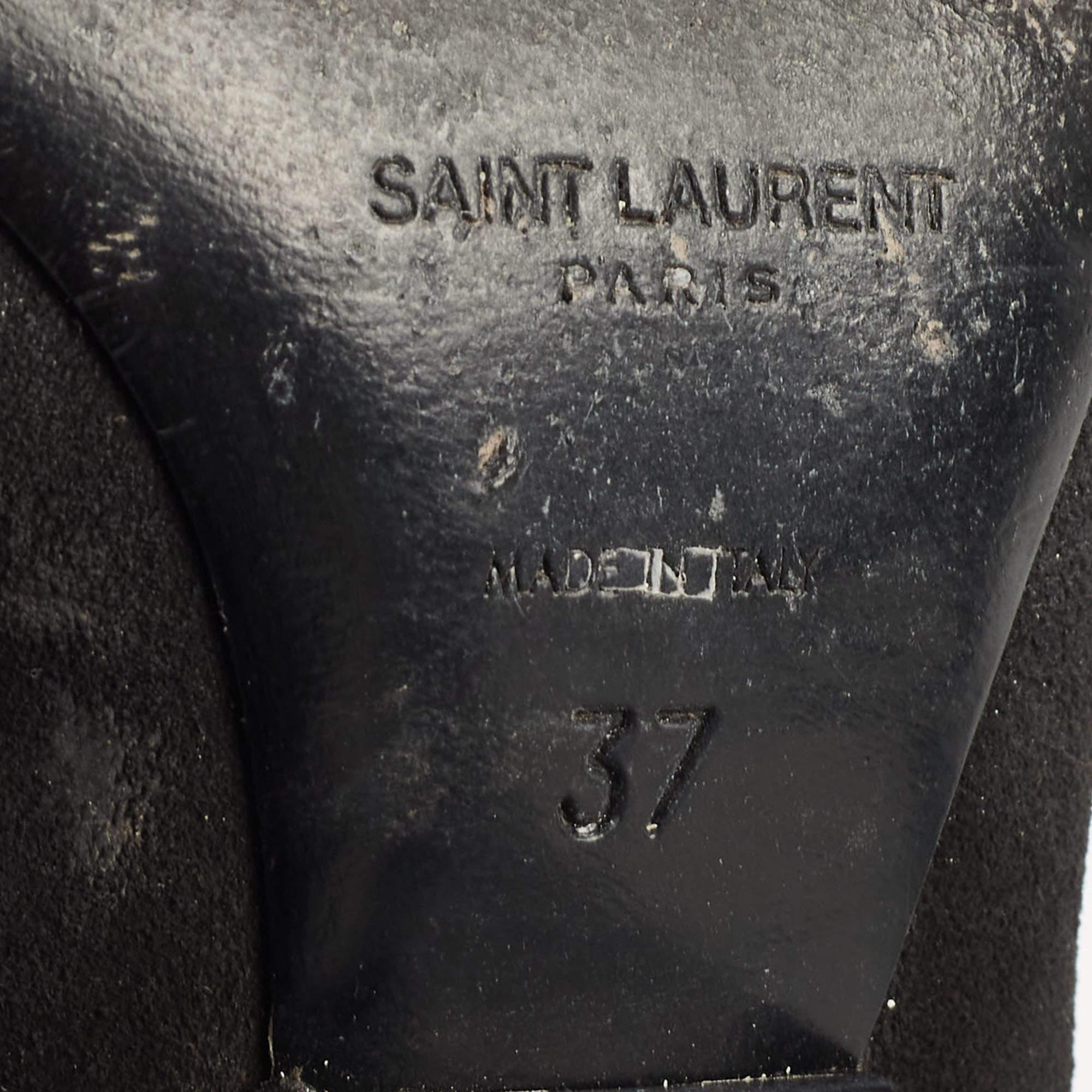 Saint Laurent - Bottines en daim noir - Taille 37 en vente 2