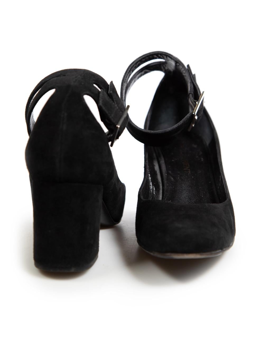 Nero Saint Laurent - Décolleté con cinturino alla caviglia in camoscio nero Taglia IT 36 in vendita
