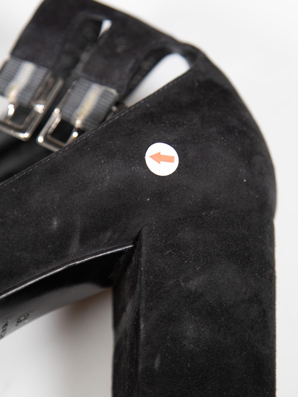 Saint Laurent - Décolleté con cinturino alla caviglia in camoscio nero Taglia IT 36 in vendita 2