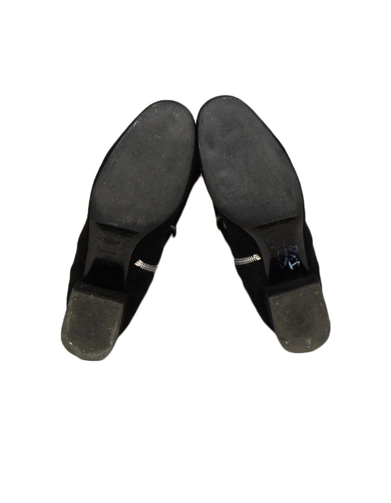 Saint Laurent Black Suede Boot w/ Side Zip sz 37.5 For Sale at 1stDibs