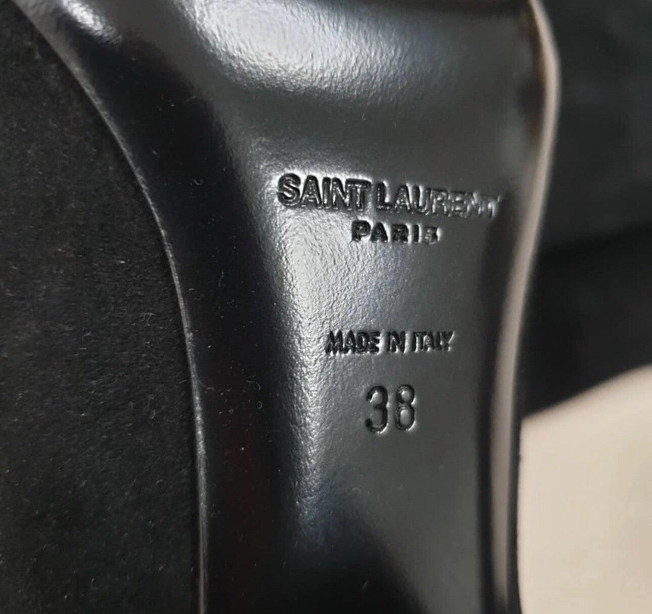 Saint Laurent Schwarz Wildleder Stiefel Sz.38 38 im Zustand „Gut“ im Angebot in Krakow, PL