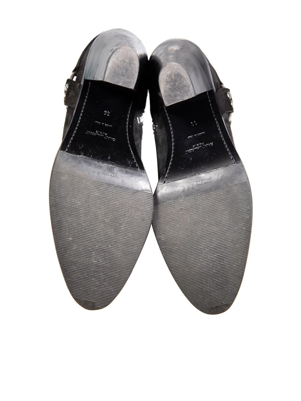 Saint Laurent - Bottes en daim noir avec boucles - Taille IT 39 Bon état - En vente à London, GB