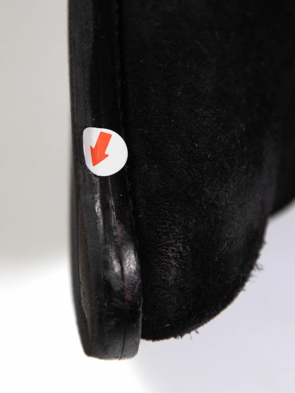 Saint Laurent Black Suede Buckle Detail Boots Size IT 39 For Sale 2