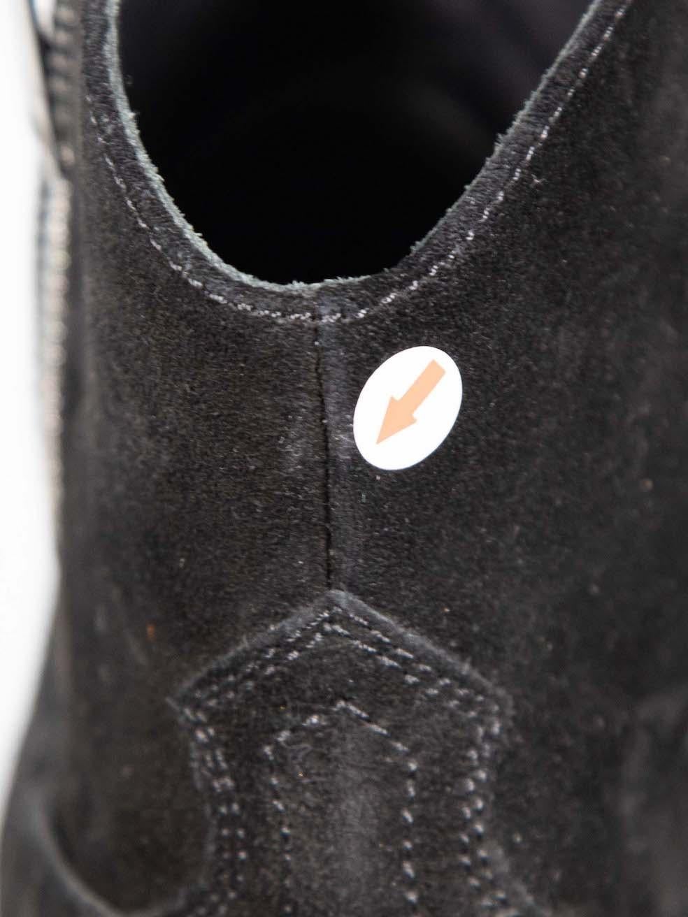 Saint Laurent Black Suede Buckle Detail Boots Size IT 39 For Sale 4