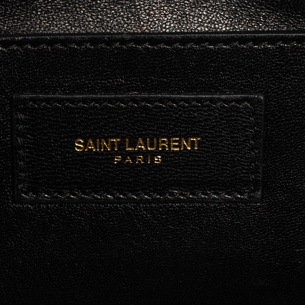Women's Saint Laurent Black Suede Cassandre Tassel Clutch