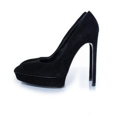 Saint Laurent, Black suede janis pump