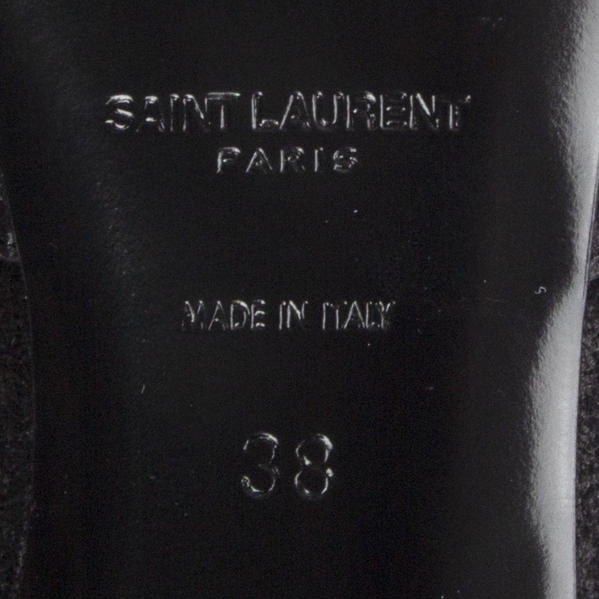 Black SAINT LAURENT black suede LOU BLOCK HEEL Over the Knee Boots Shoes 38 For Sale