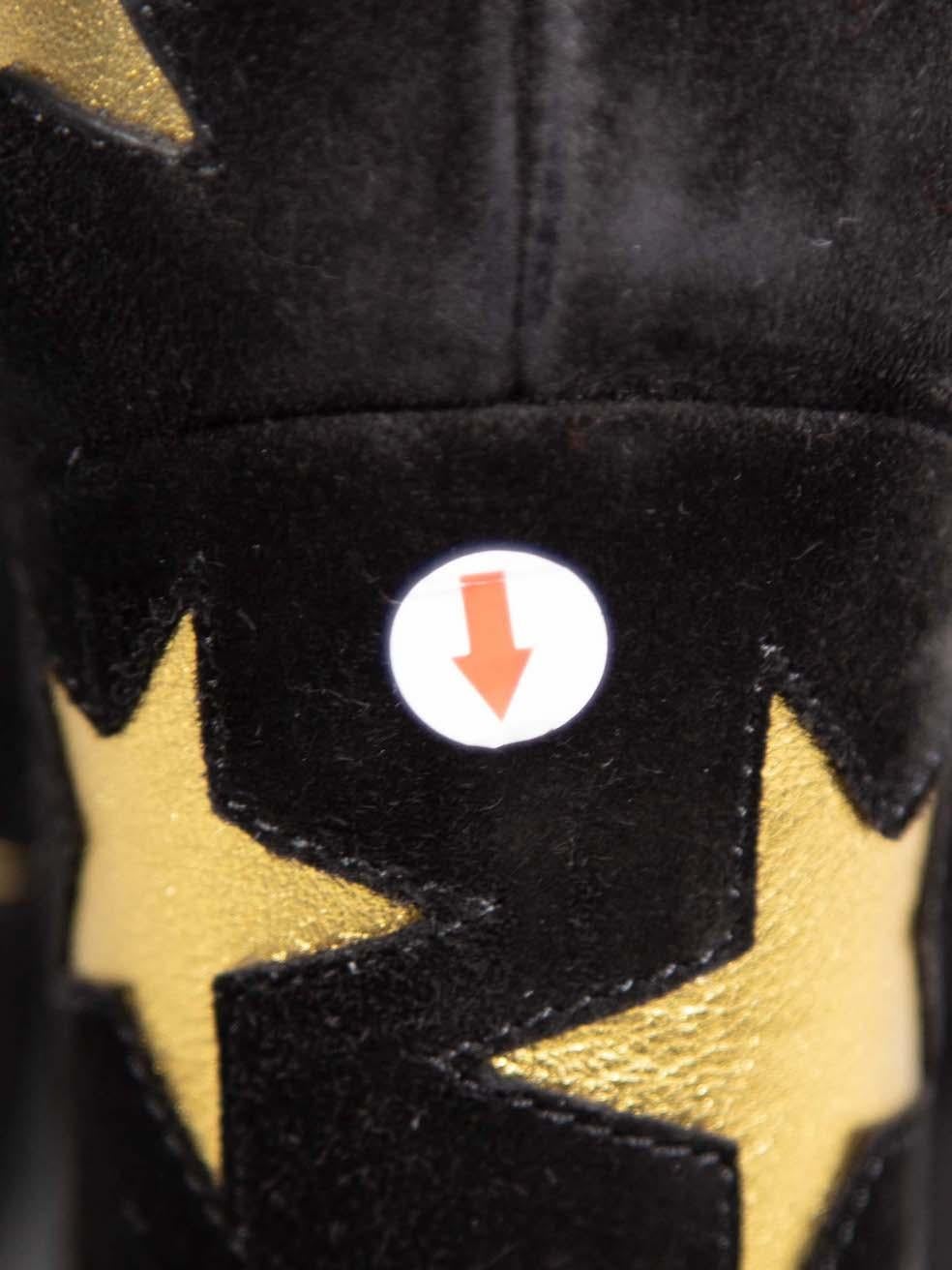 Saint Laurent Black Suede Lou Star Ankle Boots Size IT 36 1