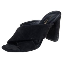 Saint Laurent Black Suede Loulou Sandals Size 36