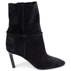 SAINT LAURENT schwarz Wildleder MICA 75 WHIPSTITCH Stiefelette Schuhe 38