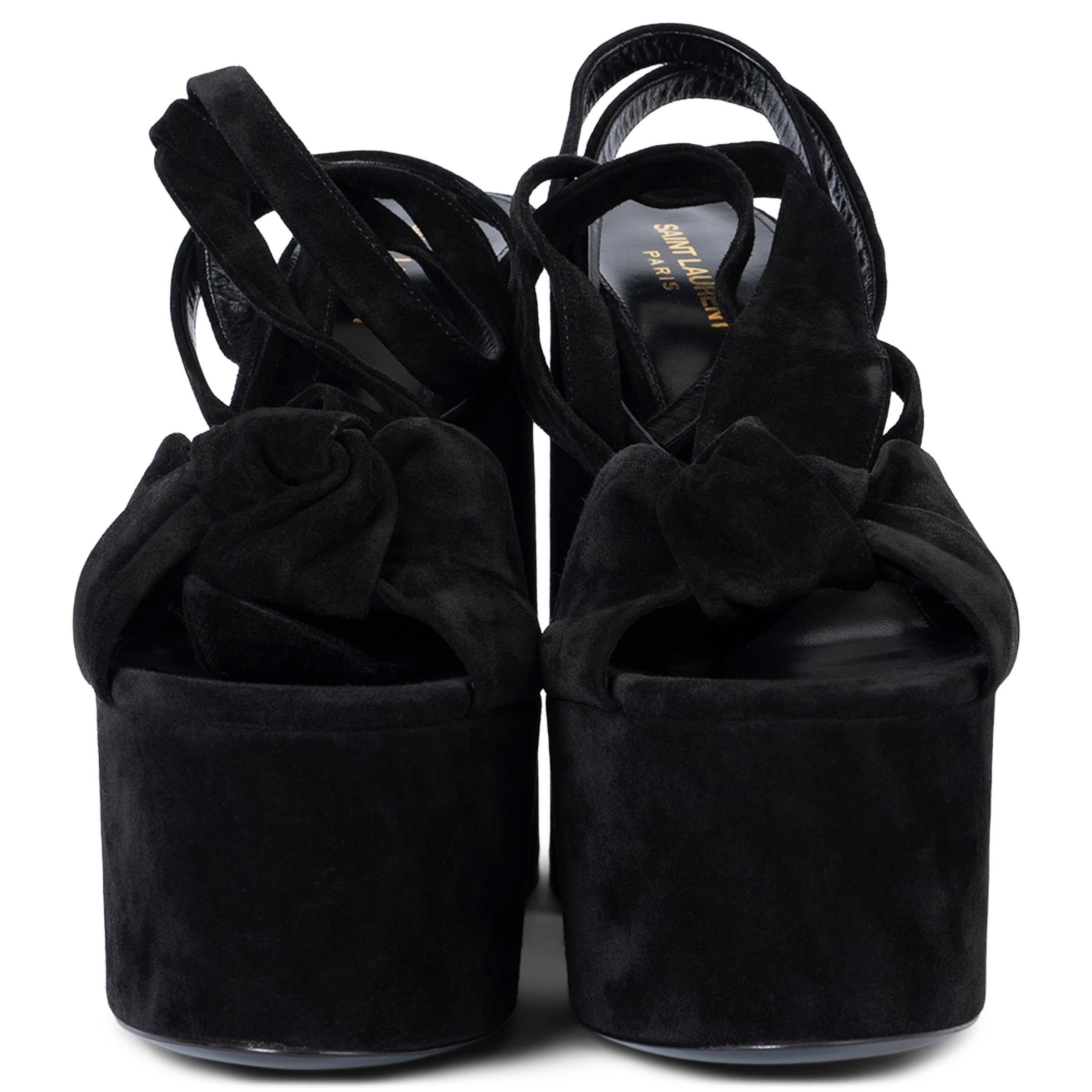 SAINT LAURENT Schwarze Plateausandalen aus Wildleder PAIGE 145 mit Absatz 39 im Zustand „Neu“ im Angebot in Zürich, CH