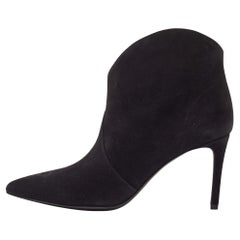 Saint Laurent Black Suede Pointed Toe Ankle Booties Size 38