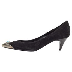 Saint Laurent Black Suede Pointed Toe Pumps Size 37