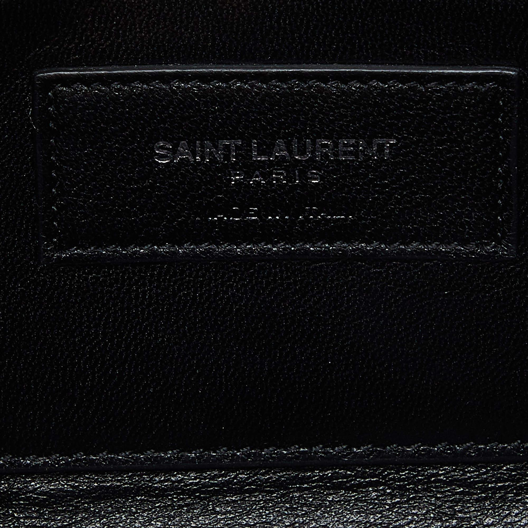 Women's Saint Laurent Black Suede Small Monogram Kate Tassel Shoulder Bag For Sale
