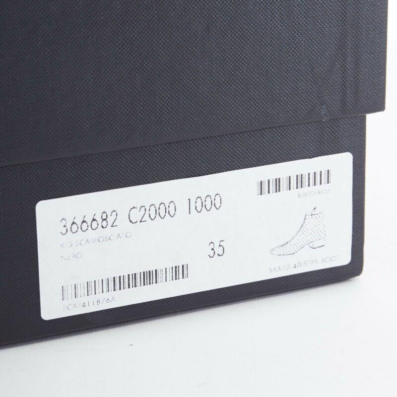 SAINT LAURENT daim noir strass cristaux embellis chaussure cheville EU35 US5 en vente 8
