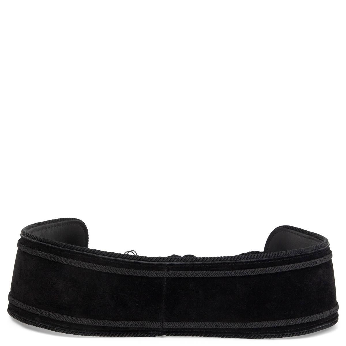 Black SAINT LAURENT black suede TASSELED WAIST Belt S