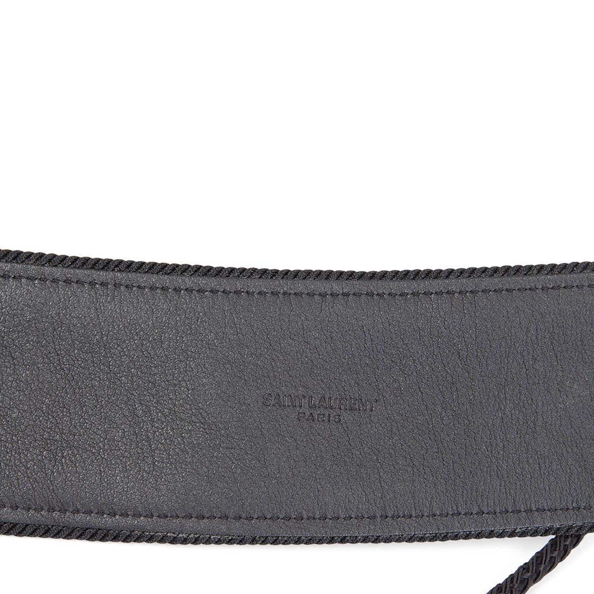 Women's SAINT LAURENT black suede TASSELED WAIST Belt S