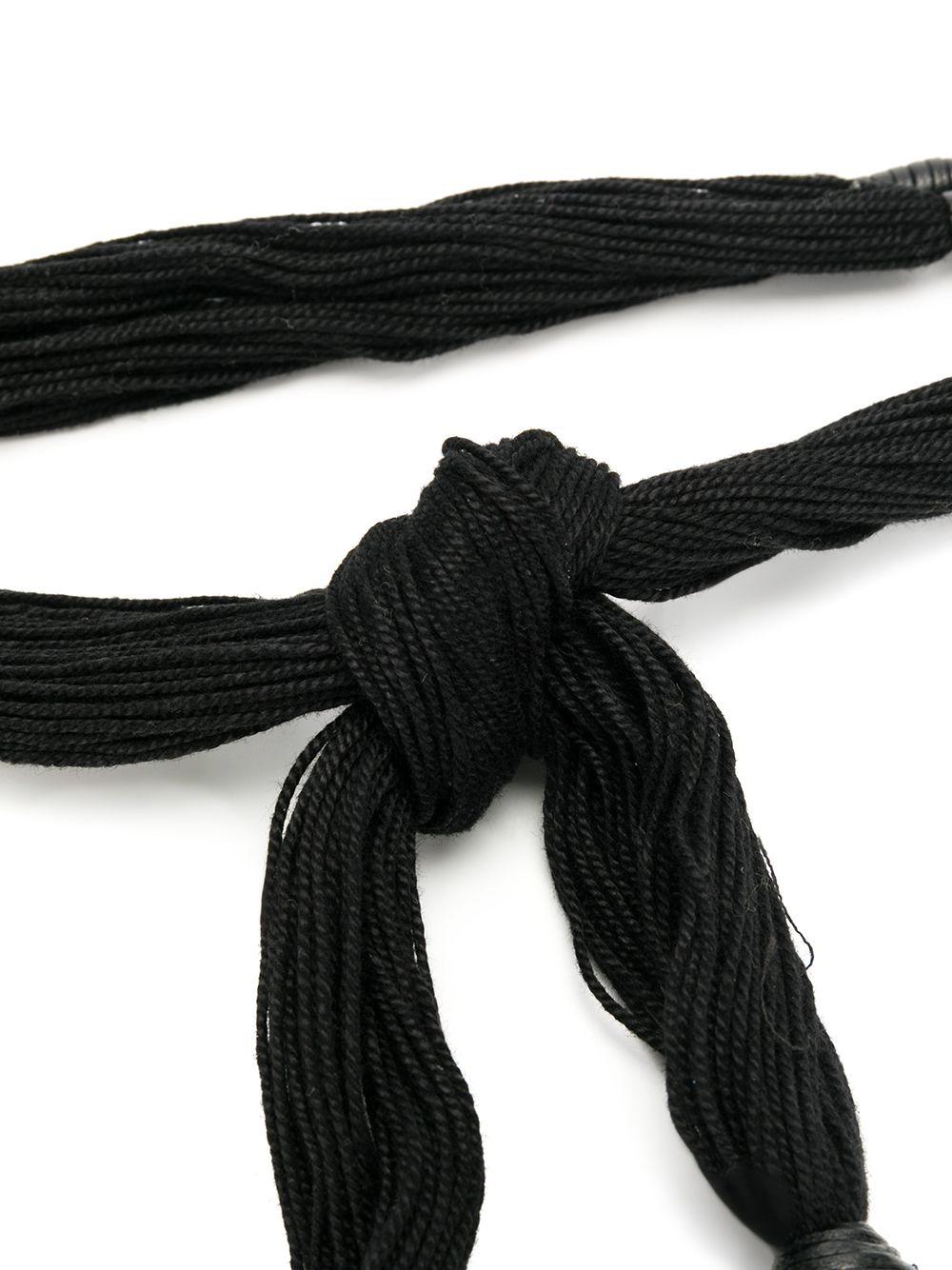black leather rope belt